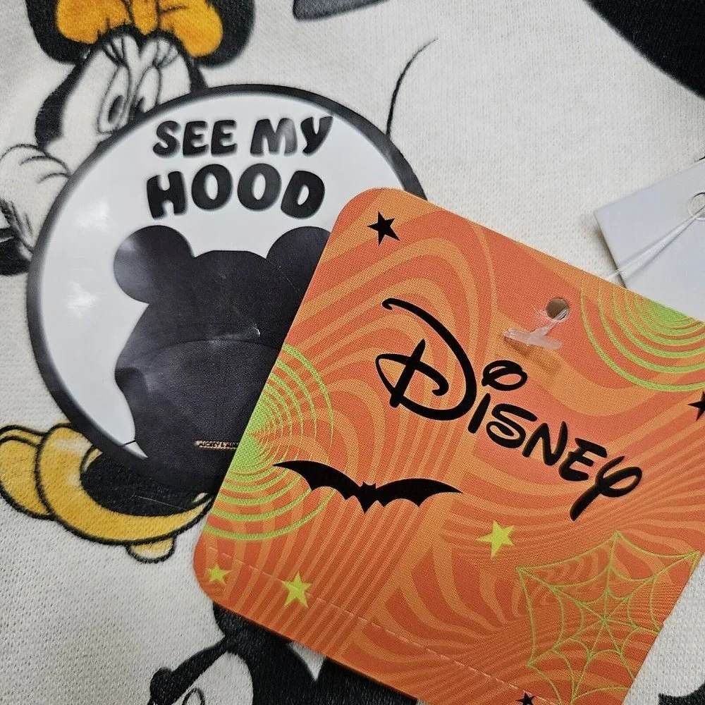 Disney Mickey & Minnie Toddler‎ 2T Halloween Sweatshirt Hoodie with Ears NEW